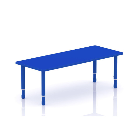 طاولة مستطيل خشب مقاس :150*60سم بارجل متعددة الارتفاعات 55-75 سم - لون ازرق