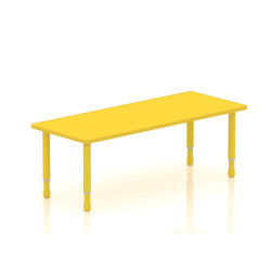 Wood Rectangular Table Size :150*60cm with Multi-Height Legs 55-75 cm - Yellow Color