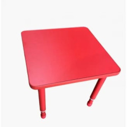 Square Wooden Table Size: 60*60 cm with Multi-Height Legs 55*75 cm - Red Color Square Wooden Table Size: 60*60 cm with Multi-Height Legs 55*75 cm - Red Color