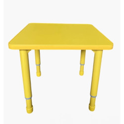 Square Wooden Table Size: 60*60 cm with Multi-Height Legs 55*75 cm - Yellow Color Square Wooden Table Size: 60*60 cm with Multi-Height Legs 55*75 cm - Yellow Color