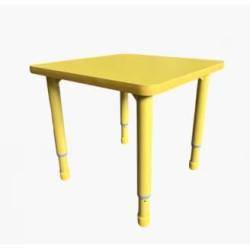 Square Wooden Table Size: 60*60 cm with Multi-Height Legs 55*75 cm - Yellow Color Square Wooden Table Size: 60*60 cm with Multi-Height Legs 55*75 cm - Yellow Color