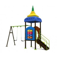 مجموعة زحاليق ومراجيح مع اكس او -1 مقاس 420*240*280 سم