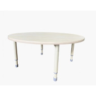 Round Table Wood Diameter 120 cm With Multi Height Legs 55-75 cm - Wooden Color Round Table Wood Diameter 120 cm With Multi Height Legs 55-75 cm - Wooden Color