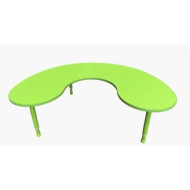 Crescent Wood Table Size 180*120 cm With Multi Height Legs 55-75 cm - Green Color Crescent Wood Table Size 180*120 cm With Multi Height Legs 55-75 cm - Green Color
