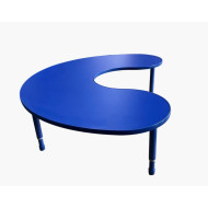 Crescent Wood Table Size 180*120 cm With Multi Height Legs 55-75 cm - Blue Color Crescent Wood Table Size 180*120 cm With Multi Height Legs 55-75 cm - Blue Color