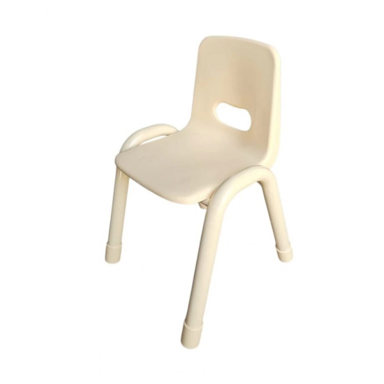 Plastic Chair Iron Legs Height 35 cm - Beige