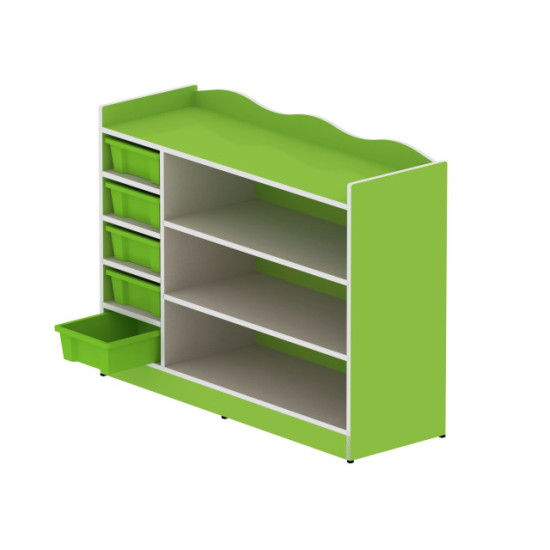 وحدة تخزين 8 خانات مستطيلة مقاس: 120*90*40سم- بدون الصناديق