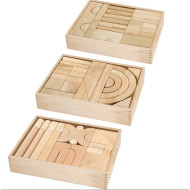 مكعبات خشبية 136 قطعة مع 3 صندوق 