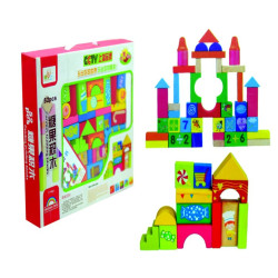 52 قطعة مكعبات خشبية صغير ملونة   52 قطعة مكعبات خشبية صغير ملونة