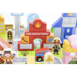 City building cubes (100 pieces) with mattress: 25*22 cm