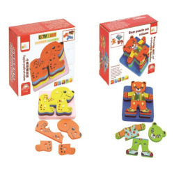 لعبة تحدي- تركيب الدب والكلب خشبي لعبة تحدي- تركيب الدب والكلب خشبي