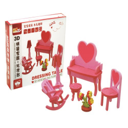 لعبة تحدي - تركيب طقم التسريحة خشبي لعبة تحدي - تركيب طقم التسريحة خشبي