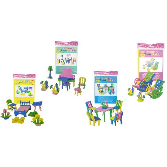 لعب تحدي - تركيب اثاث المنزل منوع مجموع 4  - فوم لعب تحدي - تركيب اثاث المنزل منوع مجموع 4  - فوم