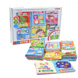 هيا نتعلم الانجليزية - حقيبة كتب القماش 12 قطعة منوع