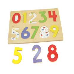 هيا نتعلم الارقام - بزل الارقام الانجليزية بقاعدة اعداد- خشبي هيا نتعلم الارقام - بزل الارقام الانجليزية بقاعدة اعداد- خشبي