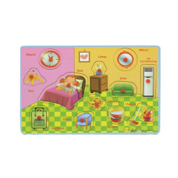 بزل بمقابض لتعلم اسماء الاشياء الانجليزية - خشبي بزل بمقابض لتعلم اسماء الاشياء الانجليزية - خشبي