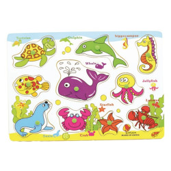 بزل تعلم اسماء الحيوانات البحرية انجليزي  - خشب بزل تعلم اسماء الحيوانات البحرية انجليزي  - خشب