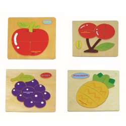 هيا نتعلم الاسماء - بزل تعلم اسماء الفواكه انجليزي صغير - خشبي عدد 4