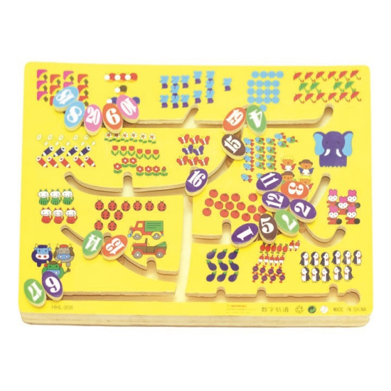 متاهة تتبع ومطابقة الأرقام الانجليزية  بالأعداد - خشبي متاهة تتبع ومطابقة الأرقام الانجليزية  بالأعداد - خشبي