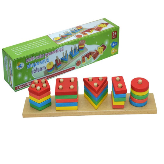 تطابق الاشكال الهندسية متعددة الالوان خشبي تطابق الاشكال الهندسية متعددة الالوان خشبي