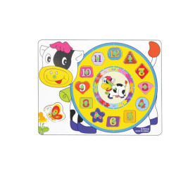 هيا نتعلم الوقت - بزل بمقابض تعلم الوقت - خشبي