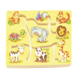 هيا نتعلم - متاهة تتبع الحيوانات ومطابقة الراس بالجسد كبير - خشبي هيا نتعلم - متاهة تتبع الحيوانات ومطابقة الراس بالجسد كبير - خشبي