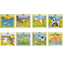 هيا نتعلم الحيوانات - بزل الحيوانات وصغارها -خشبي عدد8 لوح هيا نتعلم الحيوانات - بزل الحيوانات وصغارها -خشبي عدد8 لوح