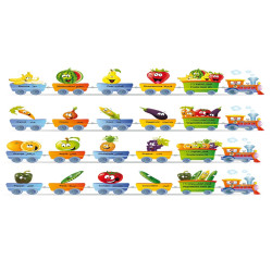 هيا نتعلم -سلسلة  قطارات الفواكه والخضرزات -خشبي عدد 4 هيا نتعلم -سلسلة  قطارات الفواكه والخضرزات -خشبي عدد 4