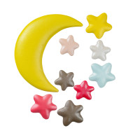 ديكور جداري للزينة - القمر و 9 نجوم ديكور جداري للزينة - القمر و 9 نجوم