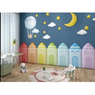 ديكور جداري للزينة - القمر و 9 نجوم ديكور جداري للزينة - القمر و 9 نجوم