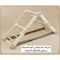 جهاز التسلق مع حلقات التوازن و مرجيحة لون بني فاتح وبرتقالي