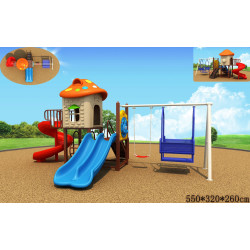 لعبة الكوخ بمرجيحة عائلية مقاس :550*320*260سم لعبة الكوخ بمرجيحة عائلية مقاس :550*320*260سم