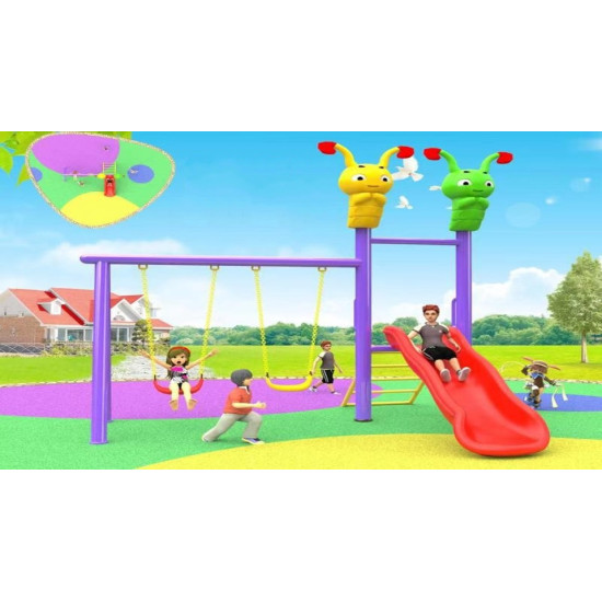 وحدة العاب زحليقة ومرجيحتين مقاس :300*250*280سم وحدة العاب زحليقة ومرجيحتين مقاس :300*250*280سم