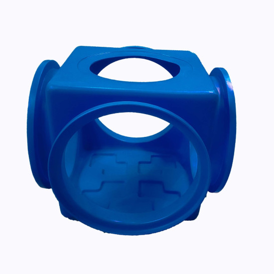 Square box with 5 holes, size: 110*110 cm, blue color