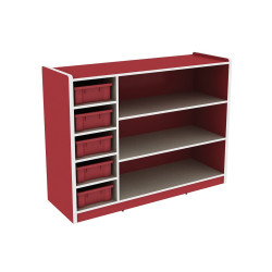 وحدة تخزين وسائل 5 خانات صغيرة و3 مستطيلة -دون الصناديق