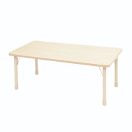 طاولة مستطيلة خشبية 8كراسي150*60 سم -أرجل حديد متغيرة الارتفاع  من 46-71 سم