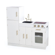 المطبخ الكلاسيكي الخشبي الأبيض مع الإضائة مقاس :99*100*34.5سم المطبخ الكلاسيكي الخشبي الأبيض مع الإضائة مقاس :99*100*34.5سم