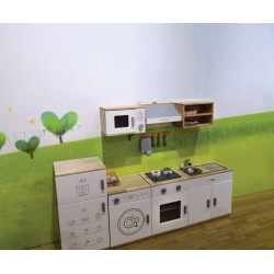 المطبخ المتكامل الأبيض 4 قطع مع الإكسسوارات المطبخ المتكامل الأبيض 4 قطع مع الإكسسوارات