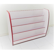 وحدة عرض كتب الشكل الجديد 120*40*90سم لون احمر