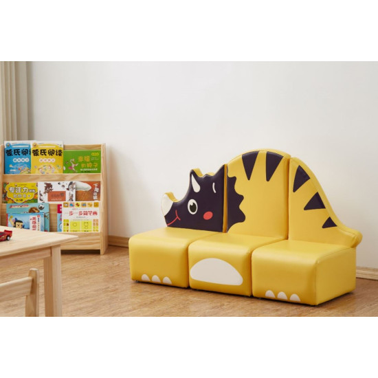 كنب صوفا ثلاثي - ديناصور أصفر Size:W108*D40*H66/CM كنب صوفا ثلاثي - ديناصور أصفر Size:W108*D40*H66/CM