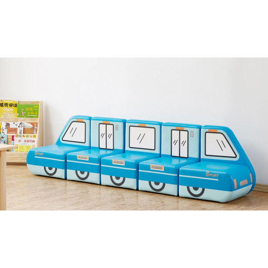 كنب صوفا الميترو 5 مقاعد أزرق مقاس: W1930*D400*H520/MM  كنب صوفا الميترو 5 مقاعد أزرق مقاس: W1930*D400*H520/MM