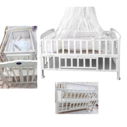 سرير أطفال الحضانات خشبي لون ابيض جودة عالية سرير أطفال الحضانات خشبي لون ابيض جودة عالية