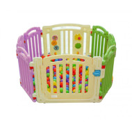 حواجز بلاستيكية عدد 8 قطع مع باب و ألعاب - ملون الارتفاع 63سم