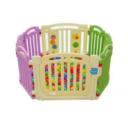 حواجز بلاستيكية عدد 8 قطع مع باب و ألعاب - ملون الارتفاع 63سم حواجز بلاستيكية عدد 8 قطع مع باب و ألعاب - ملون الارتفاع 63سم