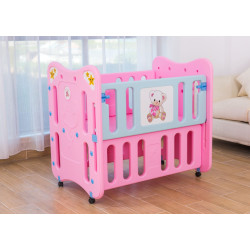 سرير أطفال 2 في 1 لون وردي - حجم المرتبة المطلوبة 90*60 سرير أطفال 2 في 1 لون وردي - حجم المرتبة المطلوبة 90*60