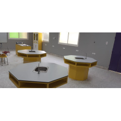 طاولة مختبر علمي ثماني سطح فينوليك 