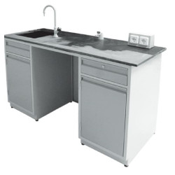 منضدة مختبر معلم سطح فينوليك/ ايبوكسي مقاس : 150*75*90سم