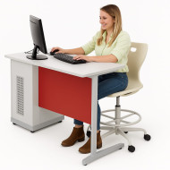 Teacher's desk with computer holder Teacher's desk with computer holder