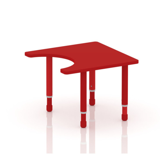 طاولة احتياجات خاصة خشب مقاس: 70*70سم بارجل متعددة الارتفاعات 55-75 سم - لون احمر