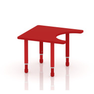 طاولة احتياجات خاصة خشب مقاس: 70*70سم بارجل متعددة الارتفاعات 55-75 سم - لون احمر